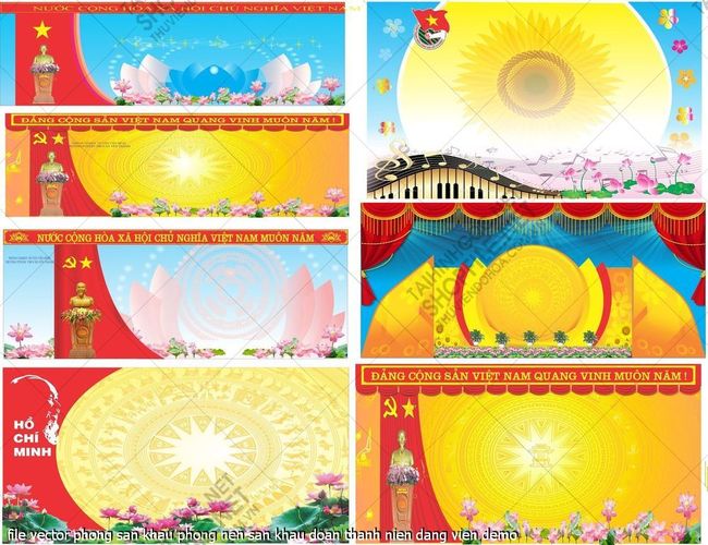 file vector phong san khau phong nen san khau doan thanh nien dang vien
